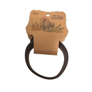 Justin Genuine Leather Western Cuff‎ Bracelet Tooled Floral Design Women's